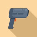 Handle speed radar icon flat vector. Flash limit gun