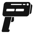 Handle speed radar icon simple vector. Flash limit gun