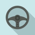 Handle steering wheel icon, flat style Royalty Free Stock Photo