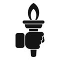 Handle torch leader icon simple vector. Burning flame Royalty Free Stock Photo