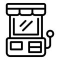 Handle toy grabber icon outline vector. Game fun tool