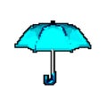 handle umbrella rain game pixel art vector illustration Royalty Free Stock Photo