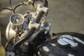 Handlebar of an old motorcycle left in time. Royalty Free Stock Photo