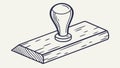 A Handled Rubber Stamp for Approving Documents Vector Graphic, vector design Generative AI Royalty Free Stock Photo
