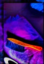 Handles grip the brush Ã¢âÂª on purple with facia blue and orange Tampa Florida Royalty Free Stock Photo