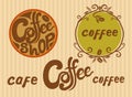 Handlettered Cafe Logotypes Royalty Free Stock Photo