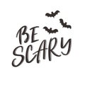 Handlettered text with Halloween theme