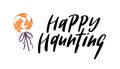 Handlettered text with Halloween theme