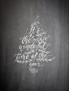 Handlettering Christmas tree on a blackboard