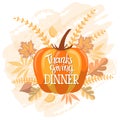 Handlettering thanksgiving dinner invitation design