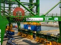 Handling containers in the port of Mumbai Royalty Free Stock Photo