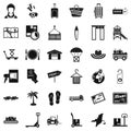 Handling icons set, simple style Royalty Free Stock Photo