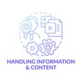 Handling information and content dark blue concept icon Royalty Free Stock Photo