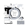 Handling and order processing abstract concept vector illustration Royalty Free Stock Photo