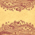 Handmade Abstract pattern background in Zen-doodle style on grunge beige