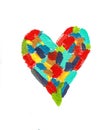 Handmade acrylic colorful heart pattern Royalty Free Stock Photo