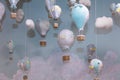 handmade air baloons and clouds decoration Royalty Free Stock Photo