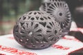 Handmade article of black clay