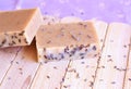 Handmade soap lavender herbal wedding favors natural gift for guests Royalty Free Stock Photo