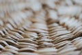 Handmade authentic straw round basket macro closeup geometric texture Royalty Free Stock Photo