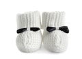 Handmade baby booties with bows Royalty Free Stock Photo
