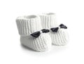 Handmade baby booties with bows Royalty Free Stock Photo