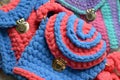 Handmade bags crocheted from soft plush yarn, designed for girls