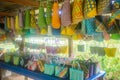 Handmade bags in handicraft shop at Penan Resettlement Area. Sarawak.Gunung Mulu national Park