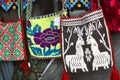 Handmade bags, souvenir from Mexico. Color photo.