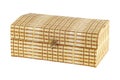 Handmade bamboo chest close-up isolated on a white background Royalty Free Stock Photo