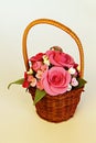 Handmade basket with flowers Royalty Free Stock Photo