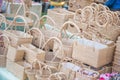 Handmade baskets made from natural products