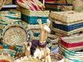 Handmade baskets from plants fiber, Ecuador