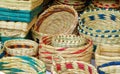 Handmade baskets from plants fiber, Ecuador