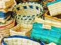 Handmade baskets from plants fiber, Ecuador