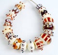 Handmade beads, lampwork beads Royalty Free Stock Photo