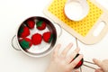 Handmade berries for toy kitchen. Royalty Free Stock Photo