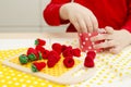 Handmade berries for toy kitchen. Royalty Free Stock Photo