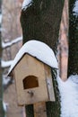 Handmade bird house Royalty Free Stock Photo