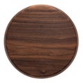 Handmade black walnut round wooden chopping board. Walnut round wooden pallet. Black walnut wood plank texture background.