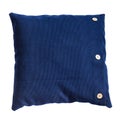 Handmade blue decorative pillow isolated