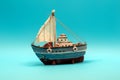 Fishing sailing ship miniature model Royalty Free Stock Photo