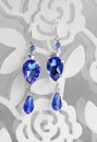 Handmade blue sapphire crystals earrings...