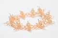 Handmade bracelet made from orange crystal Royalty Free Stock Photo