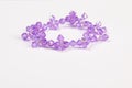 Handmade bracelet made from purple crystal Royalty Free Stock Photo