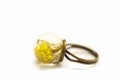 Handmade brass ring with flowers