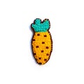 Handmade brooch from beads in the form of carrot Royalty Free Stock Photo