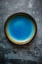 Handmade brown and blue glaze rustic pottery bowl