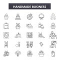 Handmade business line icons, signs, vector set, outline illustration concept