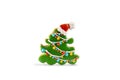 Handmade cake shape christmas tree isolated on white background